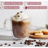 imageBTaT Small Espresso Cups Demitasse Cups Set of 6 20 oz 60 ml Double Wall Glass Coffee Mugs Cappuccino Cups Latte Cups Clear Tea CupClear