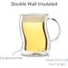 imageBTaT Small Espresso Cups Demitasse Cups Set of 6 20 oz 60 ml Double Wall Glass Coffee Mugs Cappuccino Cups Latte Cups Clear Tea CupClear
