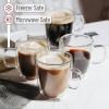 imageBTaT Small Espresso Cups Demitasse Cups Set of 6 20 oz 60 ml Double Wall Glass Coffee Mugs Cappuccino Cups Latte Cups Clear Tea CupClear