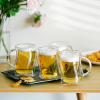 imageBTaT Small Espresso Cups Demitasse Cups Set of 6 20 oz 60 ml Double Wall Glass Coffee Mugs Cappuccino Cups Latte Cups Clear Tea CupClear