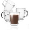 imageBTaT Small Espresso Cups Demitasse Cups Set of 6 20 oz 60 ml Double Wall Glass Coffee Mugs Cappuccino Cups Latte Cups Clear Tea CupClear