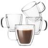 imageBTaT Small Espresso Cups Demitasse Cups Set of 6 20 oz 60 ml Double Wall Glass Coffee Mugs Cappuccino Cups Latte Cups Clear Tea CupClear