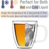 imageBTaT Small Espresso Cups Demitasse Cups Set of 6 20 oz 60 ml Double Wall Glass Coffee Mugs Cappuccino Cups Latte Cups Clear Tea CupClear