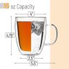 imageBTaT Small Espresso Cups Demitasse Cups Set of 6 20 oz 60 ml Double Wall Glass Coffee Mugs Cappuccino Cups Latte Cups Clear Tea CupClear