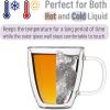 imageBTaT Small Espresso Cups Demitasse Cups Set of 6 20 oz 60 ml Double Wall Glass Coffee Mugs Cappuccino Cups Latte Cups Clear Tea CupClear