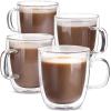 imageBTaT Small Espresso Cups Demitasse Cups Set of 6 20 oz 60 ml Double Wall Glass Coffee Mugs Cappuccino Cups Latte Cups Clear Tea CupClear