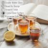 imageBTaT Small Espresso Cups Demitasse Cups Set of 6 20 oz 60 ml Double Wall Glass Coffee Mugs Cappuccino Cups Latte Cups Clear Tea CupClear
