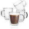 imageBTaT Small Espresso Cups Demitasse Cups Set of 6 20 oz 60 ml Double Wall Glass Coffee Mugs Cappuccino Cups Latte Cups Clear Tea CupClear
