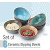 imageBrew To A Tea BTaT  Colorful Ceramic Cereal Bowls 29 Oz 6 Pack Microwave Safe Snack ampamp Oatmeal BowlsMatte Black