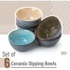imageBrew To A Tea BTaT  Colorful Ceramic Cereal Bowls 29 Oz 6 Pack Microwave Safe Snack ampamp Oatmeal BowlsMatte Black