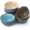 imageBrew To A Tea BTaT  Colorful Ceramic Cereal Bowls 29 Oz 6 Pack Microwave Safe Snack ampamp Oatmeal BowlsMatte Black