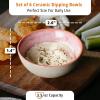 imageBrew To A Tea BTaT  Colorful Ceramic Cereal Bowls 29 Oz 6 Pack Microwave Safe Snack ampamp Oatmeal BowlsMatte White
