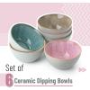 imageBrew To A Tea BTaT  Colorful Ceramic Cereal Bowls 29 Oz 6 Pack Microwave Safe Snack ampamp Oatmeal BowlsMatte White