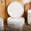 imageBrew To A Tea White Dessert Plates Set of 12 8quot Round Classic Style Porcelain Construction Dessert PlatesWhite