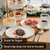 imageBrew To A Tea White Dessert Plates Set of 12 8quot Round Classic Style Porcelain Construction Dessert PlatesWhite