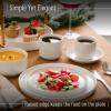 imageBrew To A Tea White Dessert Plates Set of 12 8quot Round Classic Style Porcelain Construction Dessert PlatesWhite