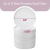 imageBrew To A Tea White Dessert Plates Set of 12 8quot Round Classic Style Porcelain Construction Dessert PlatesWhite