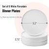 imageBrew To A Tea White Dessert Plates Set of 12 8quot Round Classic Style Porcelain Construction Dessert PlatesWhite