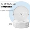 imageBrew To A Tea White Dessert Plates Set of 12 8quot Round Classic Style Porcelain Construction Dessert PlatesWhite