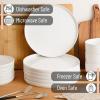 imageBrew To A Tea White Dessert Plates Set of 12 8quot Round Classic Style Porcelain Construction Dessert PlatesWhite