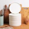 imageBrew To A Tea White Dessert Plates Set of 12 8quot Round Classic Style Porcelain Construction Dessert PlatesWhite with gold rim