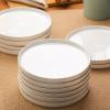 imageBrew To A Tea White Dessert Plates Set of 12 8quot Round Classic Style Porcelain Construction Dessert PlatesWhite with gold rim