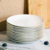 imageBrew To A Tea White Porcelain Dinner Plates Set of 6 105 Inch Classic Style Porcelain Construction Dinner PlatesWhite with Gold rim