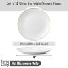 imageBrew To A Tea White Porcelain Dinner Plates Set of 6 105 Inch Classic Style Porcelain Construction Dinner PlatesWhite with Gold rim