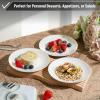 imageBrew To A Tea White Porcelain Dinner Plates Set of 6 105 Inch Classic Style Porcelain Construction Dinner PlatesWhite with Gold rim