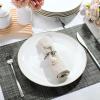 imageBrew To A Tea White Porcelain Dinner Plates Set of 6 105 Inch Classic Style Porcelain Construction Dinner PlatesWhite with Gold rim