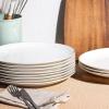imageBrew To A Tea White Porcelain Dinner Plates Set of 6 105 Inch Classic Style Porcelain Construction Dinner PlatesWhite with Gold rim