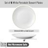 imageBrew To A Tea White Porcelain Dinner Plates Set of 6 105 Inch Classic Style Porcelain Construction Dinner PlatesWhite with Gold rim