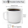 imageWhite Porcelain Stackable Coffee Mugs 12 Pack 12 Oz by Brew To A Tea