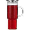 imageBTaT Glass Coffee Tumbler 28 oz Iced Coffee Cups with Stainless Steel Lids