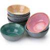 imageBrew To A Tea BTaT  Colorful Ceramic Cereal Bowls 29 Oz 6 Pack Microwave Safe Snack ampamp Oatmeal BowlsMatte Black