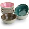 imageBrew To A Tea BTaT  Colorful Ceramic Cereal Bowls 29 Oz 6 Pack Microwave Safe Snack ampamp Oatmeal BowlsMatte White