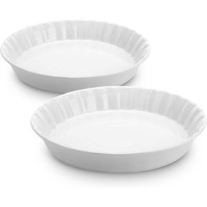 imageBTAT Ceramic Pie Dish 4 Pcs 105quot and 95quot White Pie Pans for Baking Deep Dish Pie Plate Deep Dish Pie Pan Deep Pie Dish for Baking Pie Plates for Baking Deep Pie Dish Pie Baking Dish2 pcs  105 and 95