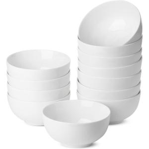 imageBrew To A Tea BTaT White Soup Bowls Set of 12 16 Ounces Porcelain Dishes for Soup Rice Salad Noodle Microwave Oven Freezer ampamp Dishwasher Safe Deep White Cereal Bowls for KitchenSet of 12