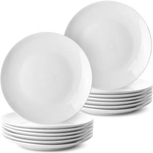 imageBrew To A Tea White Porcelain Dinner Plates Set of 6 105 Inch Classic Style Porcelain Construction Dinner PlatesWhite