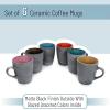 imageBTaT Coffee Mugs Set of 6 12 oz 350ml Mugs Coffee Cups Mugs for Coffee Coffee Mug Set Mug Set Large Coffee Mugs Coffee Cups Set Ceramic Coffee Mug Coffee Cup SetMatte Black