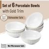 imageBTaT Soup Bowls Set of 6 16 Ounces White Porcelain with Gold Trim Bowls for Kitchen Kitchen Bowls Salad Bowls White Bowls White Cereal Bowls Breakfast Bowls Bowl Set