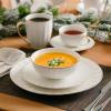 imageBTaT Soup Bowls Set of 6 16 Ounces White Porcelain with Gold Trim Bowls for Kitchen Kitchen Bowls Salad Bowls White Bowls White Cereal Bowls Breakfast Bowls Bowl Set