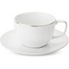 imageBTaT Porcelain Tea Cups and Saucers  6oz Black Set of 6 AdultsWhite with gold trim