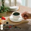 imageBTaT Porcelain Tea Cups and Saucers  6oz Black Set of 6 AdultsWhite with gold trim