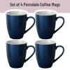 imageBrew To A Tea  Gray Fine Bone China Porcelain Coffee Mugs Set of 4 16 oz EachBlue