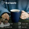 imageBrew To A Tea  Gray Fine Bone China Porcelain Coffee Mugs Set of 4 16 oz EachBlue