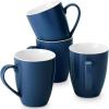 imageBrew To A Tea  Gray Fine Bone China Porcelain Coffee Mugs Set of 4 16 oz EachBlue