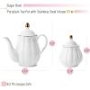 imageBTaT Classic tea set 13 pcs Tea Cups 7oz Tea Pot with Stainless Steel Infuser 32oz Creamer and Sugar Set Porcelain Tea Set White Tea Set Tea Pot Sets with Cups