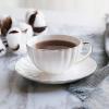 imageBTaT Classic tea set 13 pcs Tea Cups 7oz Tea Pot with Stainless Steel Infuser 32oz Creamer and Sugar Set Porcelain Tea Set White Tea Set Tea Pot Sets with Cups