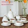 imageBTaT Classic tea set 13 pcs Tea Cups 7oz Tea Pot with Stainless Steel Infuser 32oz Creamer and Sugar Set Porcelain Tea Set White Tea Set Tea Pot Sets with Cups